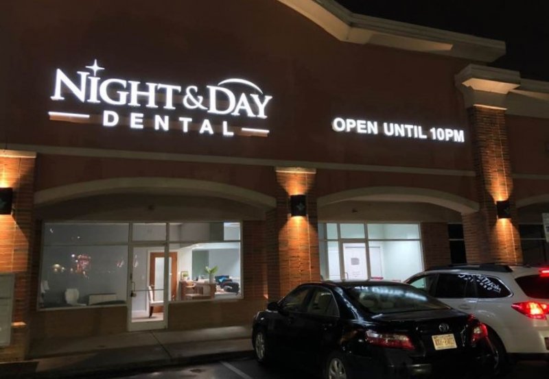 Illuminated Channel Letter Signage - Night & Day Dental of Charlotte