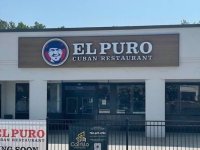Halo and Face-Lit Channel Letters and Logo for El Puro Cuban Restaurant of Charlotte