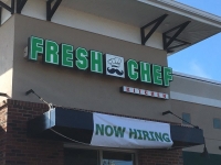 Exterior Channel Letter and Lightbox Combination Sign for Fresh Chef Restaurant in Mooresville, NC 28117