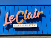 LED Channel Letter Sign with Light Box Tagline for LeClair Café of Mt. Holly, NC