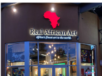 Channel Letter Sign with Logo and Tagline Lightbox [JC Signs for Real African Art of Charlotte]