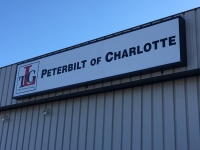 Lightbox Sign with Embossed Faces ad Internal LED illumination at Peterbilt of Charlotte