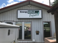 Vaccuum-Formed Acrylic Face with Flat Translucent Vinyl Graphics - for Energy United Propane