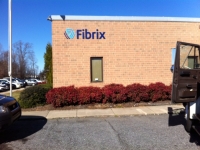 Stud-Mounted, Custom-Painted Sign Letters with Custom Logo at Fibrix in Conover, North Carolina