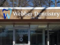 Webber Dentistry Sign - Painted Acrylic & Stud-Mounted with Logo
