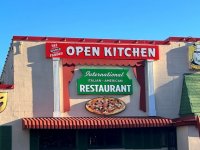 Three New Pan Signs ['Open Kitchen', 'International Restaurant', 'Pizza' Image] for Open Kitchen Restaurant of Charlotte, NC - by JC Signs