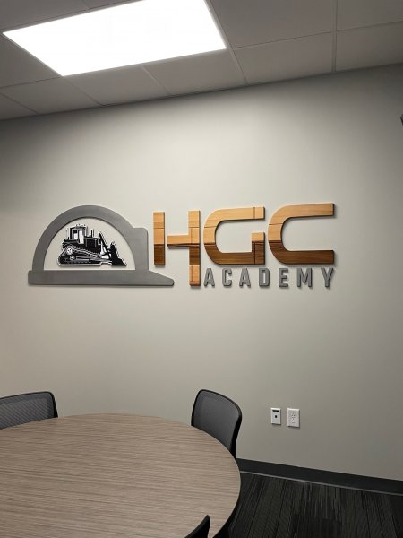 Feature Wall Sign made of Steel and Wood - for HGC of Charlotte