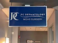 Aluminum Cabinet with Brushed Aluminum Letters for PC Dermatology of Charlotte