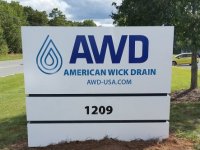 American Wick Drain - New Panels for Existing Monument Sign