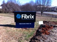 Internally-Illuminated Monument Sign with Push Through Acrylic Copy and Logo at Fibrix in Conover, NC