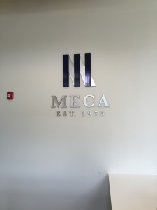 Brushed Aluminum Dimensional Letters with Vinyl Overlays on Logo