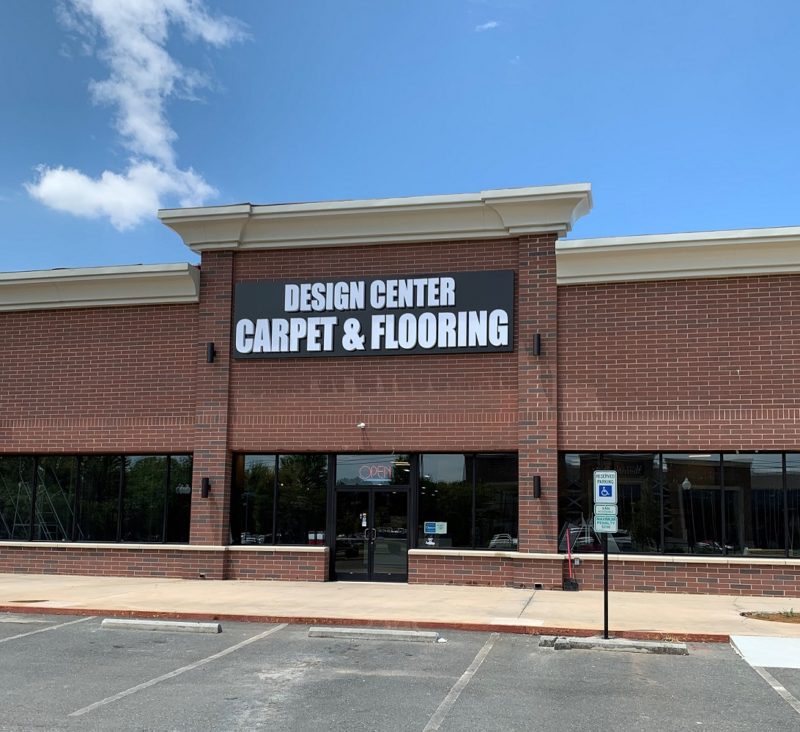 Design Center Carpet & Flooring - Channel Letters on a Cabinet