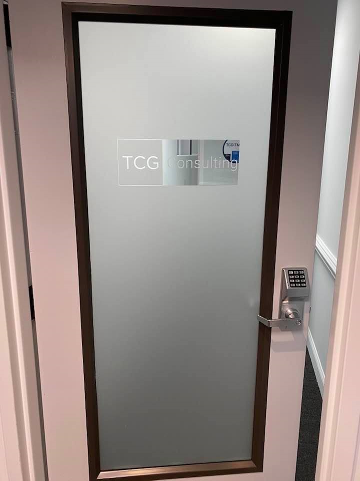 TCG Consulting - Frosted Vinyl for Office Door