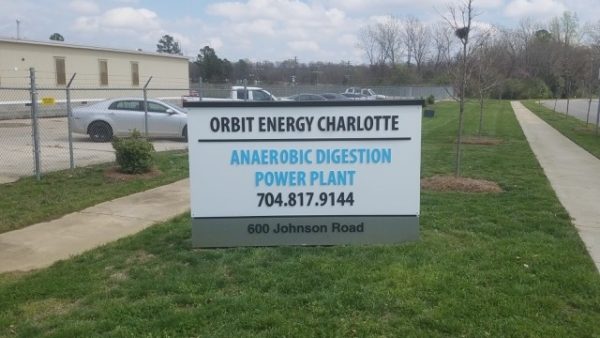 Custom Monument Sign for Orbit Energy of Charlotte