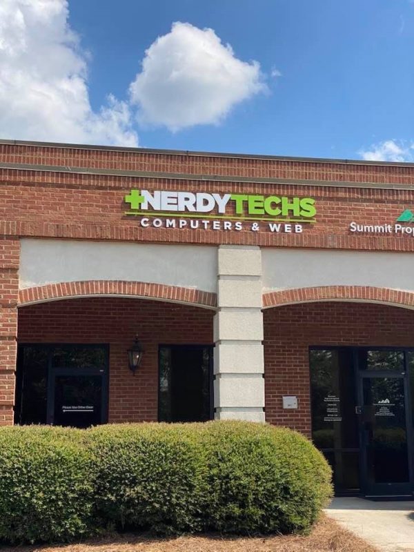 Painted Acrylic Sign for Nerdy Techs of Charlotte