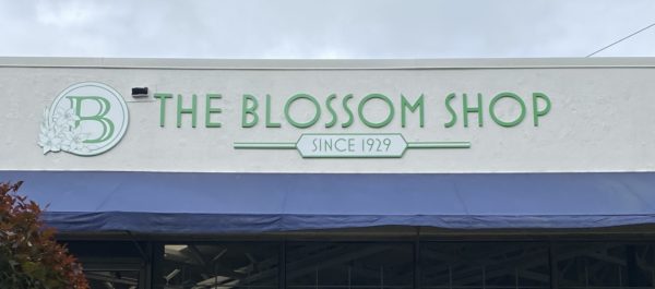 Sign for The Blossom Shop