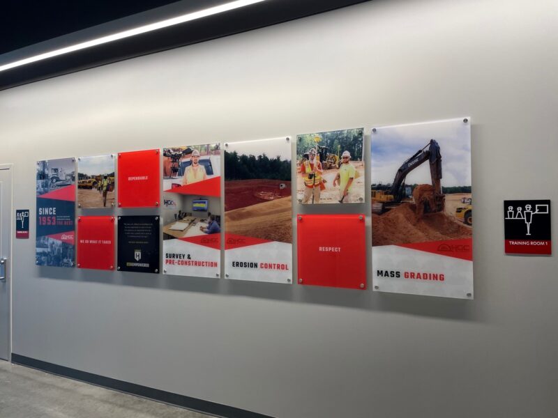 Story Wall of Signs for office space at HGC of Charlotte!