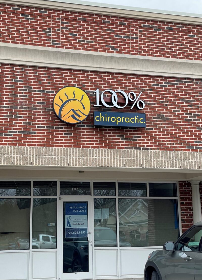LED Channel Letter Sign - 100% Chiropractic of Fort Mill, SC