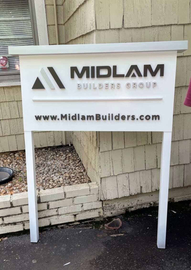 Aluminum Construction Site Signs with Dimensional Acrylic Letters