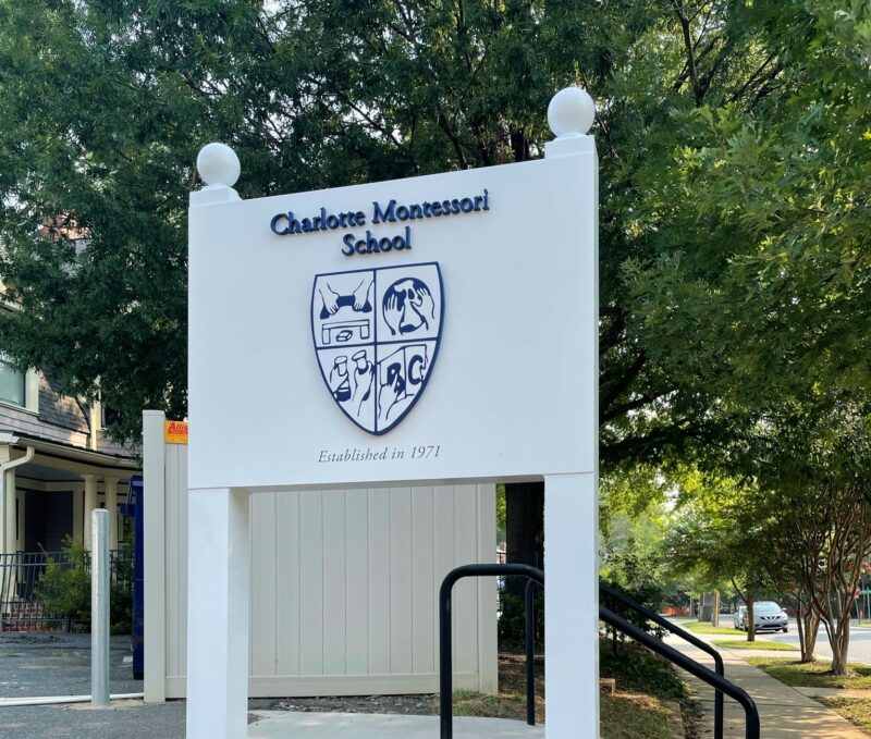 Charlotte Montessori School – Post & Panel Sign (Aluminum Construction)