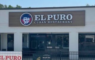 Halo and Face-Lit Channel Letters and Logo for El Puro Cuban Restaurant of Charlotte