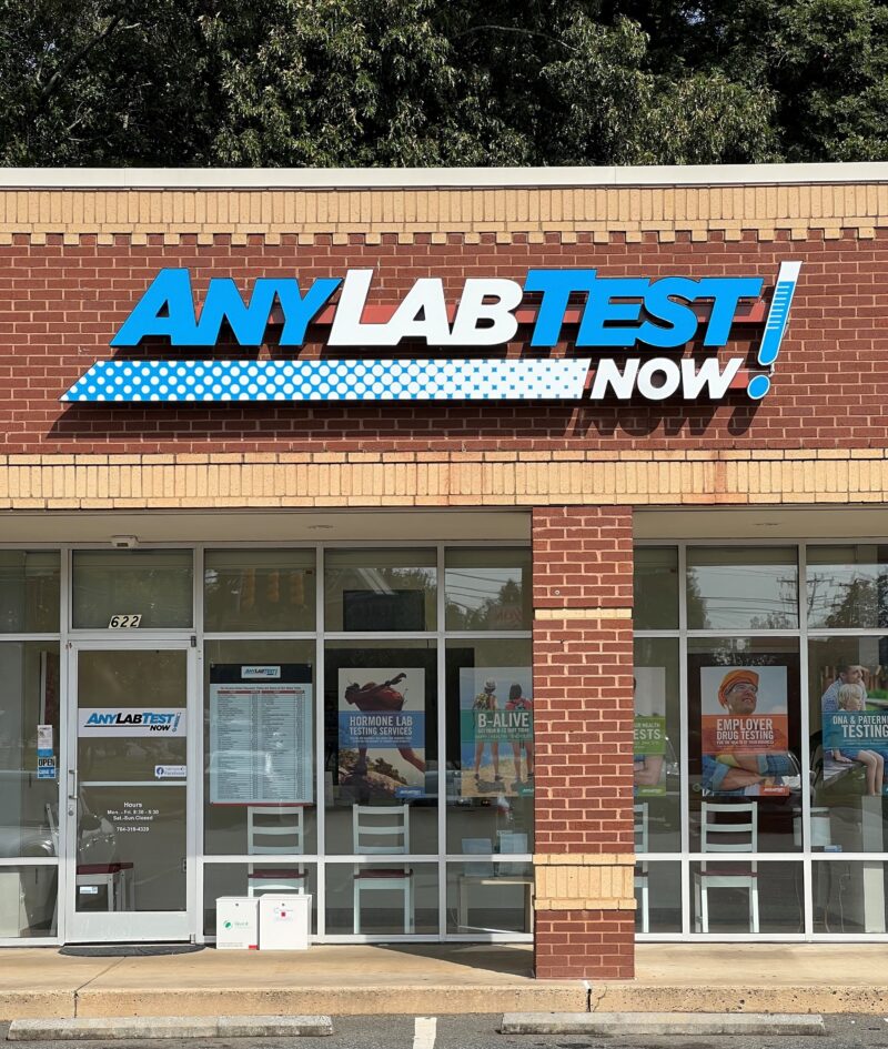 Custom Made Channel Letter Sign for Any Lab Test Now of Indian Trail, NC – by JC Signs