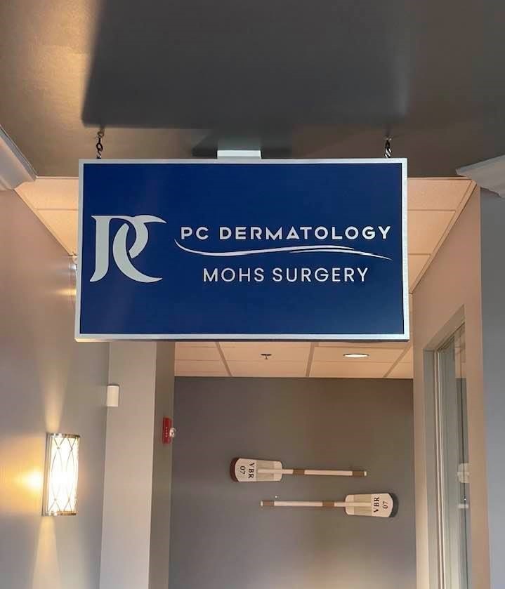 Aluminum Cabinet with Brushed Aluminum Letters for PC Dermatology of Charlotte