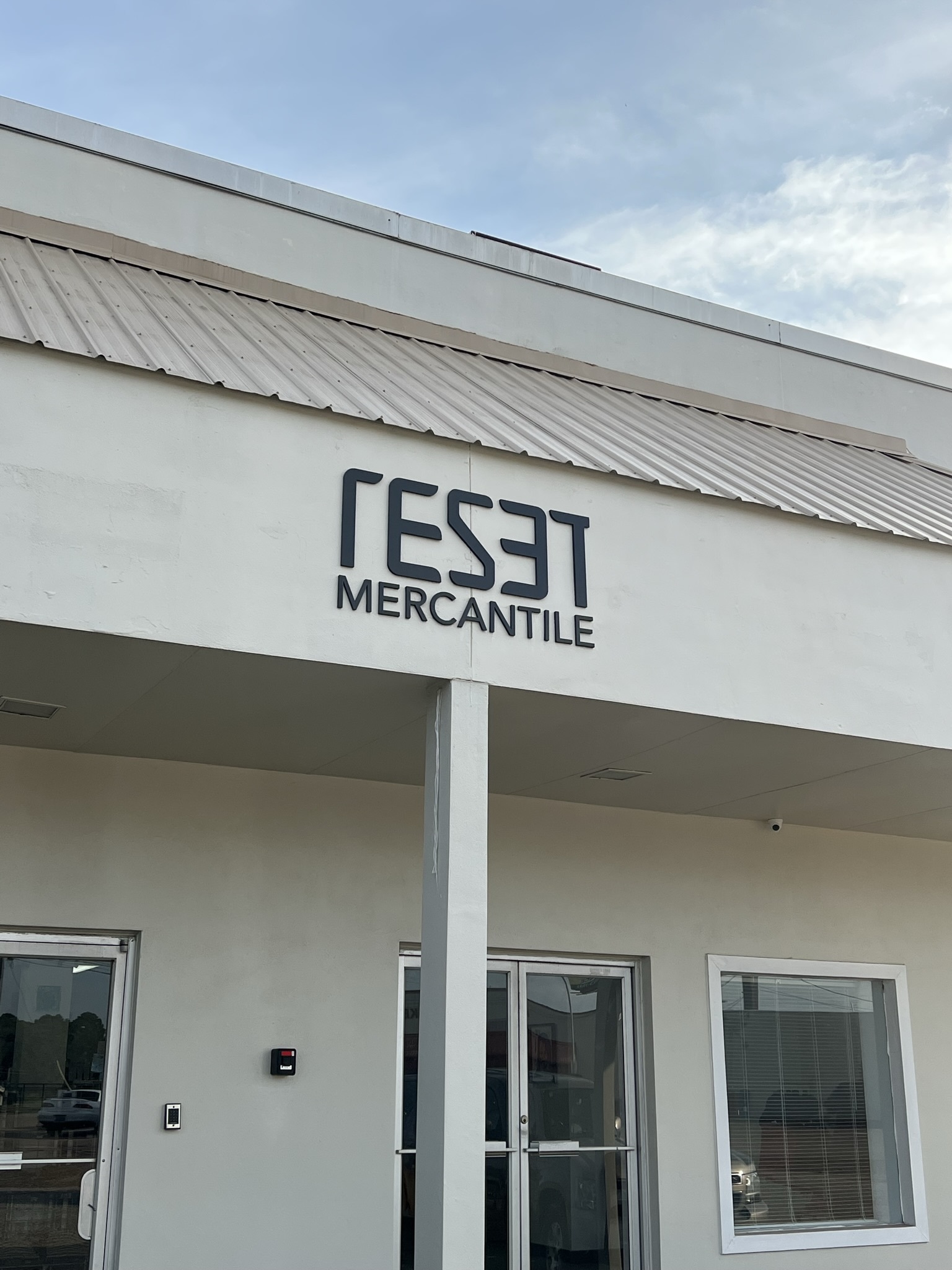 Acrylic, Stud-Mounted Letters for Reset Mercantile of Dothan, AL