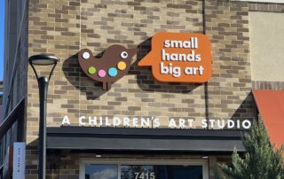 Exterior, Illuminated Signage for Small Hands Big Art Studio of Charlotte