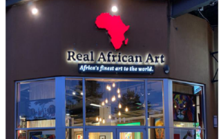 Channel Letter Sign with Logo and Tagline Lightbox [JC Signs for Real African Art of Charlotte]