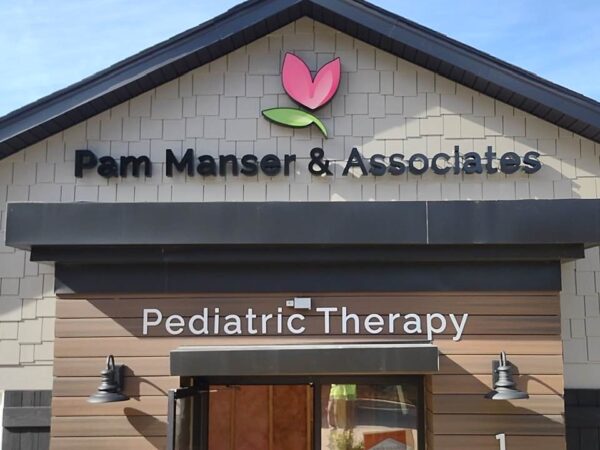 Halo Lit Channel Letter Sign and Acrylic Sign for Pam Manser & Assoc. of Denver, NC