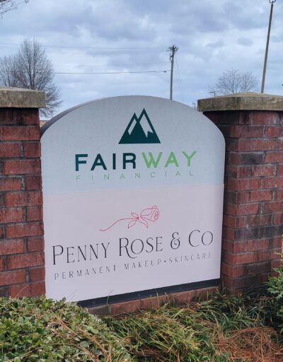 Logo on Existing Monument for Penny Rose & Co. - JC Signs 2022