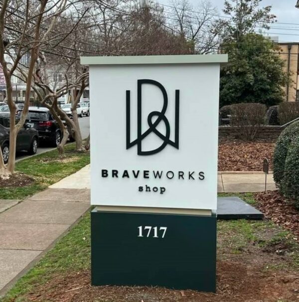 Monument Sign for BraveWorks of Charlotte - JC Signs 2022
