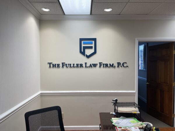 Acrylic Wall Sign for The Fuller Law Firm of Charlotte - JC Signs 2022