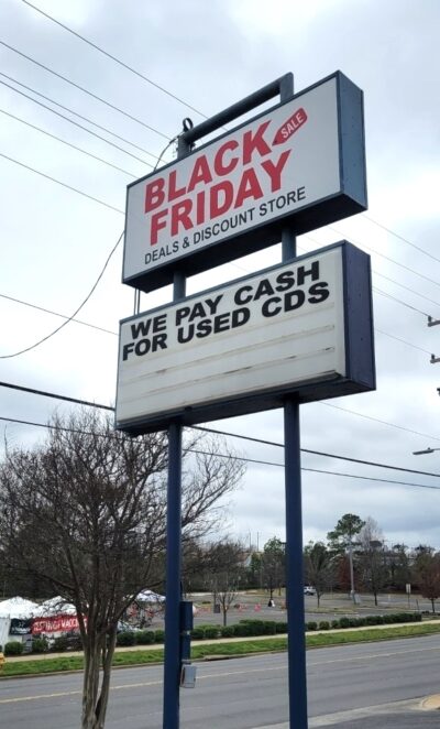 New Panels for Existing Pylon Sign at Black Friday Store - JC Signs 2022