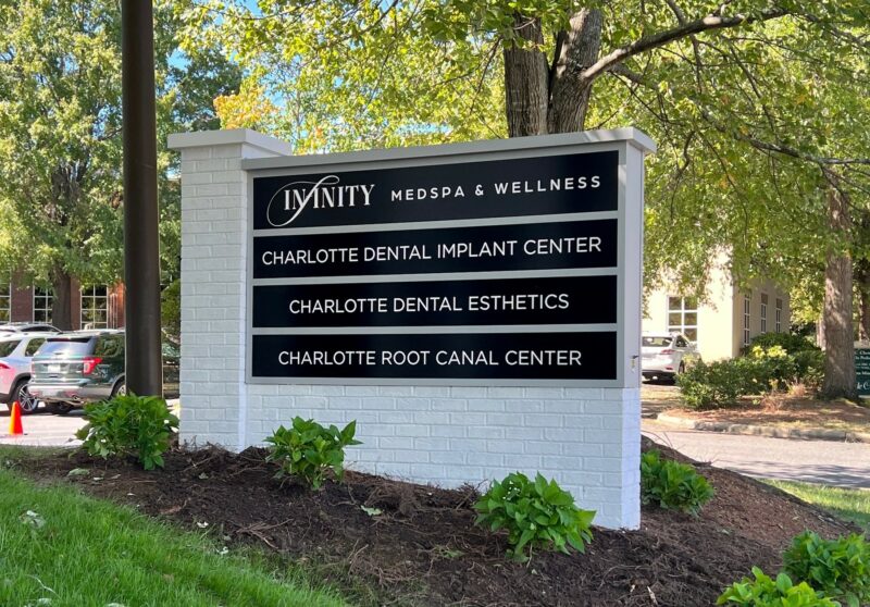 Monument Sign for Infinity MedSpa and Fellow Tenants – JC Signs 2022