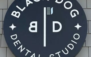 Round LED Sign for Black Dog Dental Studio of Charlotte (JC Signs 2023)