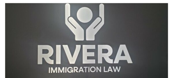 Brushed Aluminum Signage for Rivera Law of Monroe, NC (JC Signs 2023)