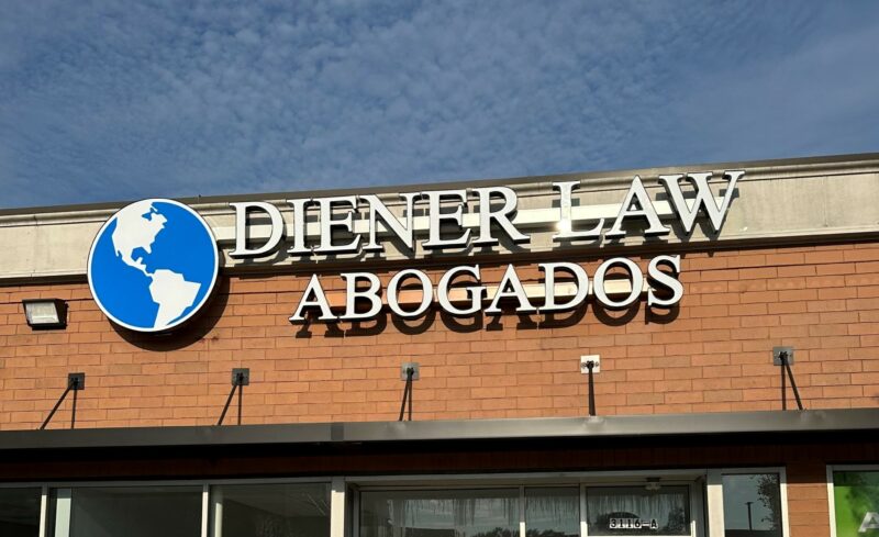 Channel Letter Sign for Diener Law Abogados of Charlotte - JC Signs 2023
