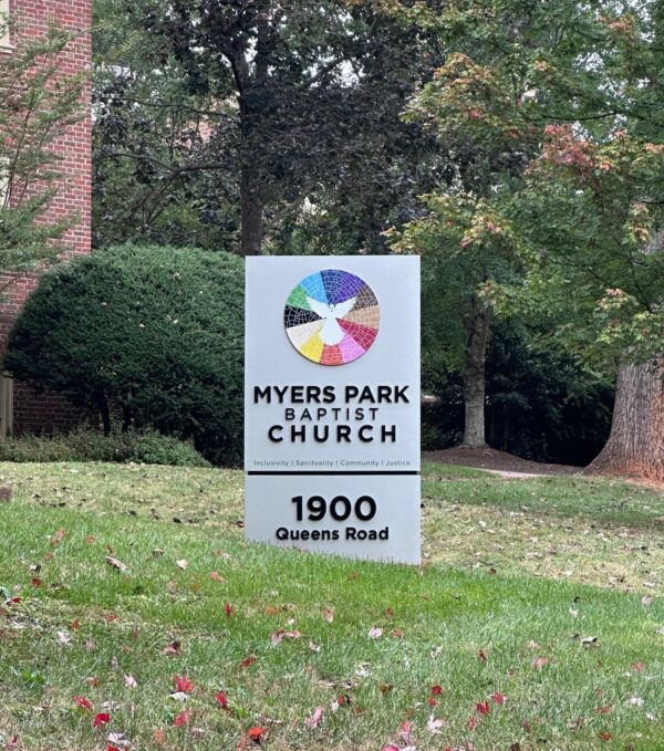 Monument Sign for Myers Park Baptist Church of Charlotte - JC Signs 2023
